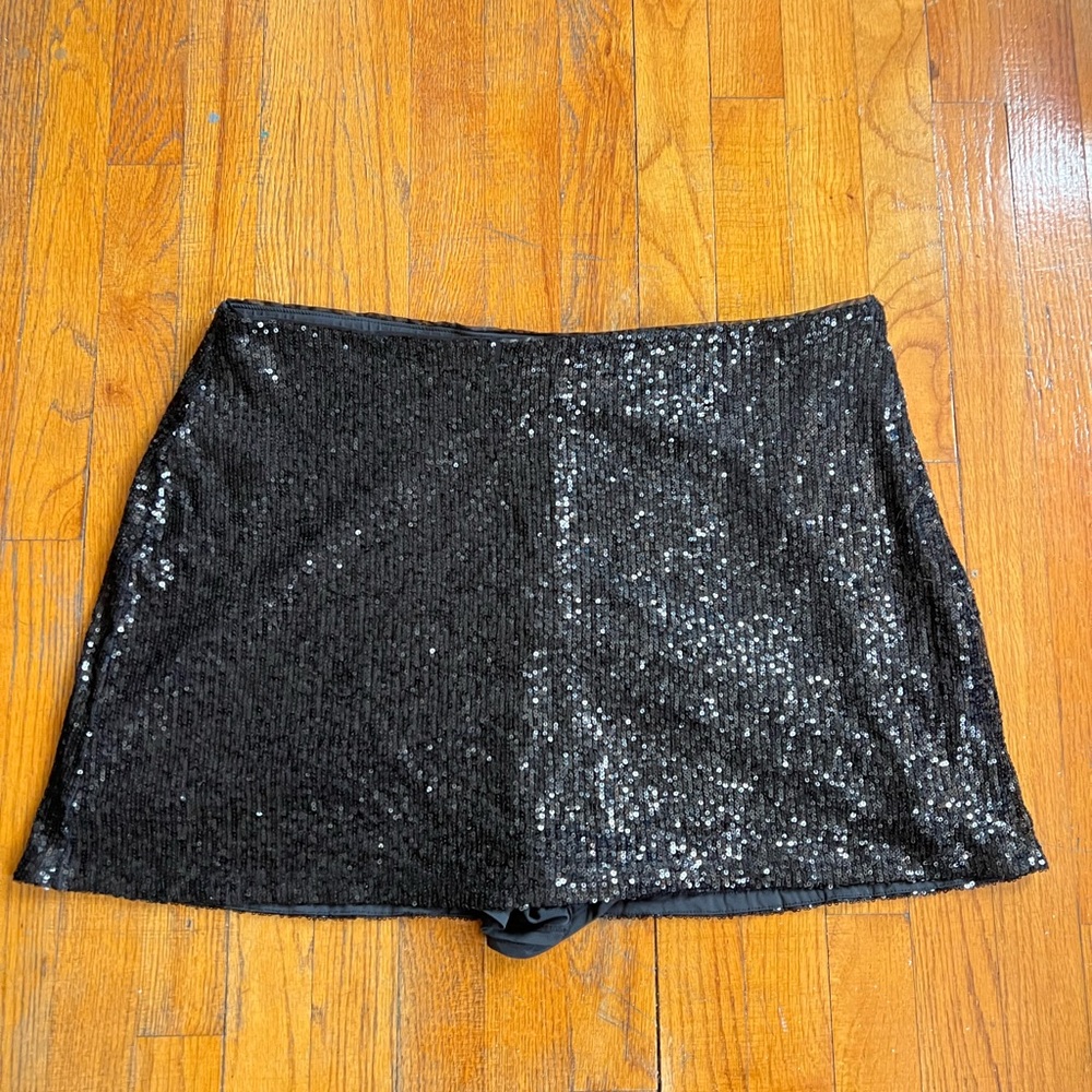 Abercrombie & Fitch Black Sequin Mini Skort